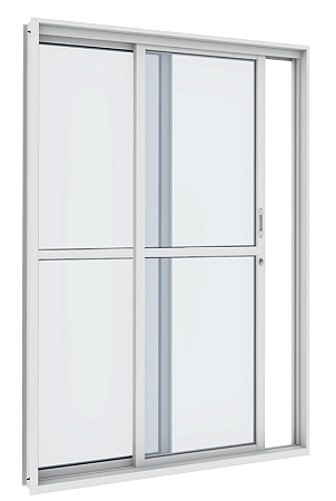 PORTA BASCULANTE CORRER 2 FOLHAS 1,50X2,16X0,14 COM TRAVA BRANCO DIREITA