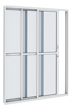 PORTA BASCULANTE CORRER 3 FOLHAS 1,50X2,10X0,10 COM TRAVA BRANCA DIREITA