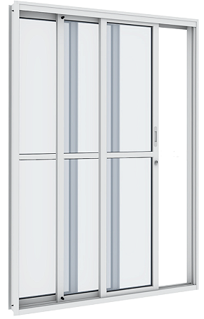 PORTA BASCULANTE CORRER 3 FOLHAS 1,50X2,15X0,14 COM TRAVA BRANCO DIREITA