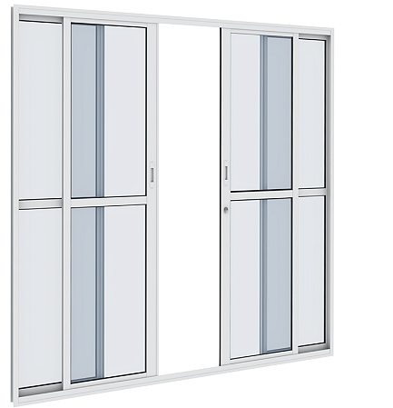 PORTA BASCULANTE CORRER 4 FOLHAS 2,00X2,10X0,07 COM TRAVA BRANCA