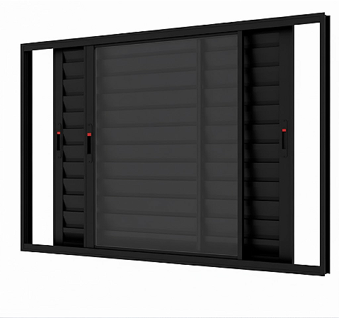 VENEZIANA 3 FOLHAS MÓVEL 1,5X1,00X0,70 SEM GRADE COM FECHO PRETO