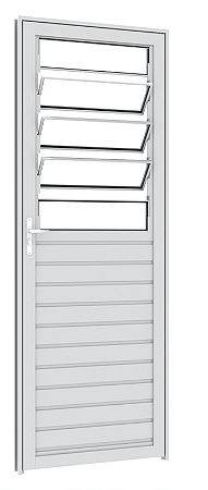 PORTA GIRO FILETADO COM BASCULANTE 0,85X2,15X0,70 BRANCO DIREITA