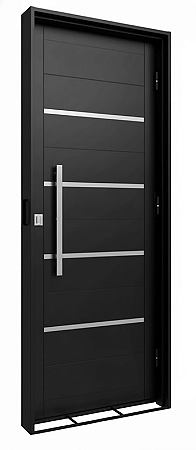 PORTA GIRATÓRIA COM FRISO COM PUXADOR 0,85X2,15X0,14 PRETO DIREITA