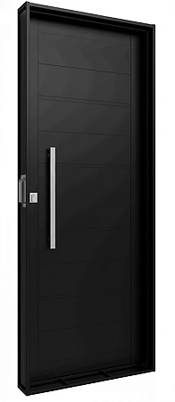 PORTA GIRATÓRIO SEM FRISO COM PUXADOR 0,85X2,15X0,14 PRETO DIREITA