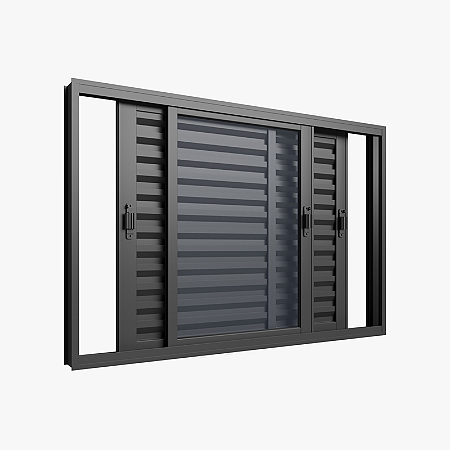 VENEZIANA 3 FOLHAS MÓVEL 1,50X1,00X0,10 SEM GRADE PRETO