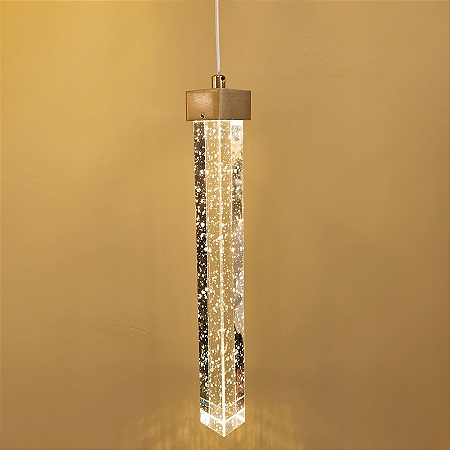 LUMINÁRIA PENDENTE LED CRISTAL CILÍNDRICO EMPIRE