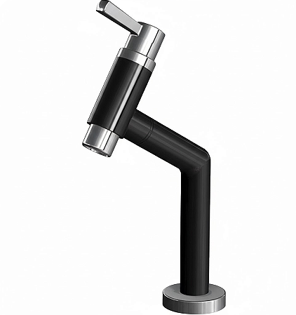 TORNEIRA DURIN LAVATÓRIO MESA COM AREJADOR 1/4 VENEZA PRETO/CROMADO