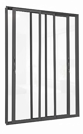 PORTA CORRER ALUMÍNIO 3 FOLHAS MÓVEL 215X100X10 PRETA