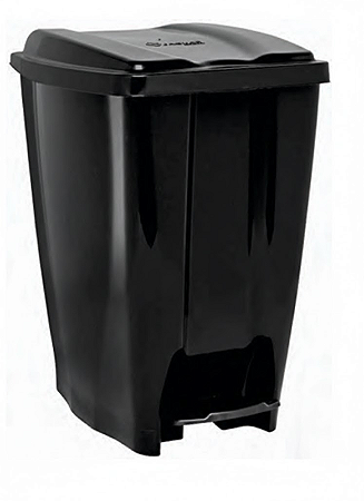 CESTO FECHADO COM TAMPA 40L PRETA ECO NATURE