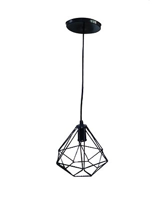 PENDENTE ARAMADO DIAMANTE PEQUENO PRETO VL 33/4