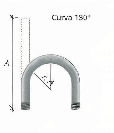 CURVA ZINCADA 180º X 2"