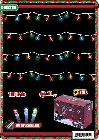 PISCA PISCA LED 100 LAMP SEQ 8F 110V 10M COLOR