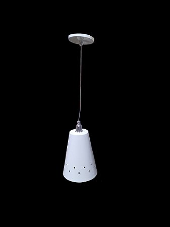 PENDENTE DE ALUMÍNIO CONE GRANDE COM FURO BRANCO 22/5