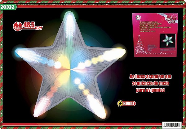 ESTRELA ACRILICO DIGIT LED 48 50CM BIV C
