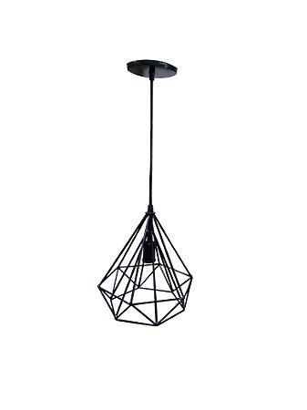 PENDENTE ARAMADO DIAMANTE GRANDE PRETO 33/7