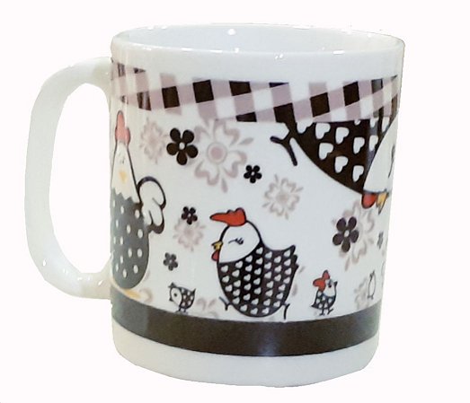 CANECA PORCELANA 300 ML REF 13 GALINHA PINTADINHA