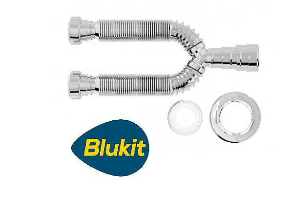 SIFÃO BLUKIT DUPLO CROMADO