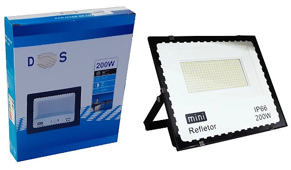 REFLETOR LED 200W PRETO/BRANCO BIVOLT D.S