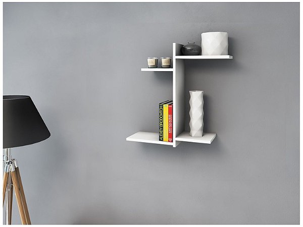PRATELEIRA DECORE COM SUPORTE INVIS C-UV BRANCA