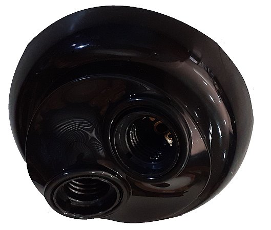 PLAFON COM 2 SOQUETE  PERLEX PRETO