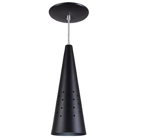 PENDENTE CONE FURADO PRETO FOSCO