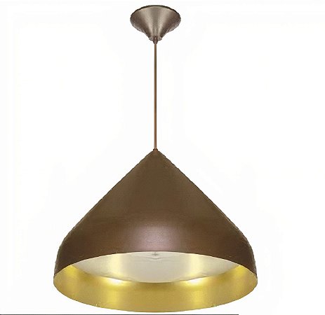 PENDENTE 5866 MARROM COM DOURADO E COM VIDRO