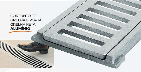 GRELHA PARA ESCOAMENTO LEVE 10X100 ESCOVADO