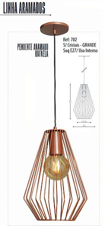 PENDENTE ARAMADO RAFAELA GRANDE COBRE 702