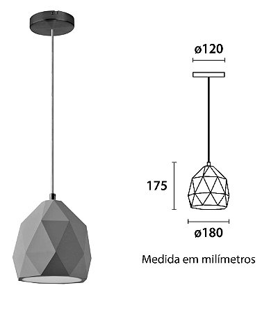 PENDENTE URBAN CONCRETO POLIGONAL