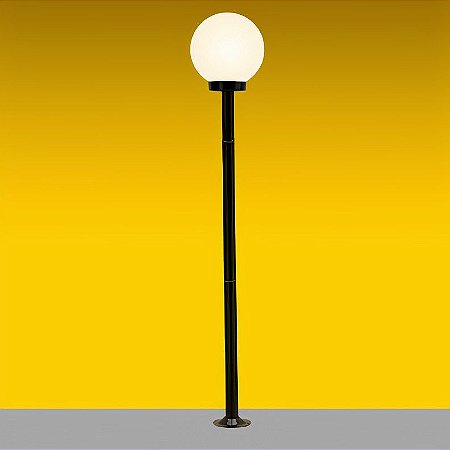 POSTE AÇO FOSFATIZADO COM VIDRO P15 PRETO