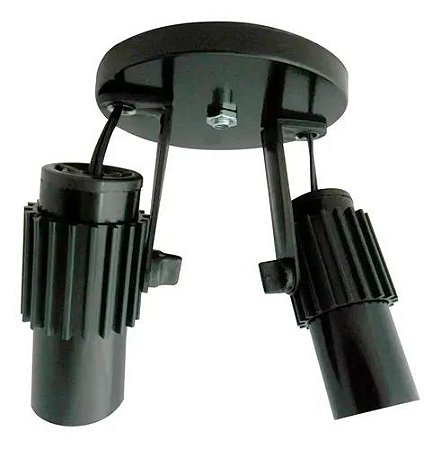 SPOT ALETADO  2 LÂMPADAS  PRETO