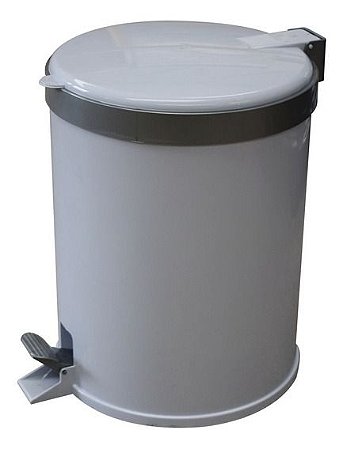 LIXEIRA PLÁSTICA COM PEDAL BRANCA 12 LITROS