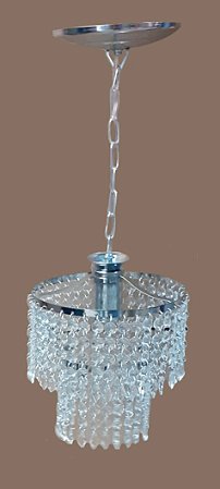 LUSTRE CORRENTE REDONDO 2 ANDARES COM PEDRA REF: 21