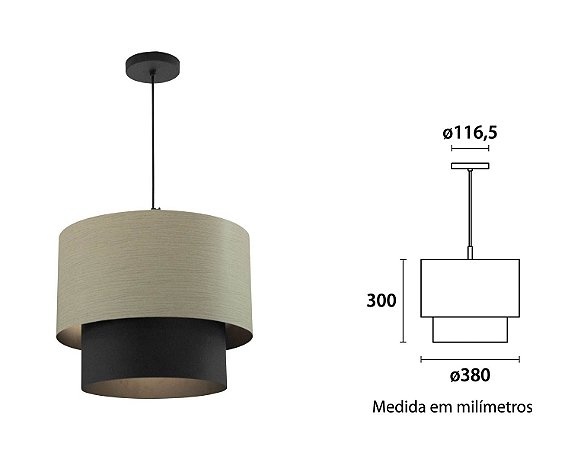 PENDENTE WOOD CLARO 380MM 3XE27 CHUMBO