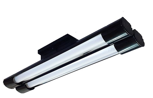 LUMINÁRIA PLUS 2X20 COMPLETA BLUMENAU PRETA