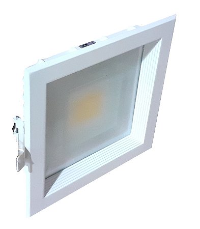 SPOT EMBUTIR QUADRADO ALUMÍNIO 20W BIVOLT COR BRANCO QUENTE 3000K