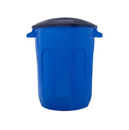 CESTO FECHADO COM TAMPA 60L AZUL