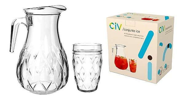 KIT ICE CRISTAL 5PCS JARRA E COPOS