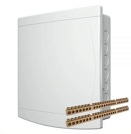 QUADRO DE DISTRIBUIÇÃO EMBUTIR 18/24  BRANCO COM BARRAMENTO