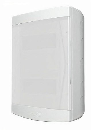 QUADRO DE DISTRIBUIÇÃO 12/16 DIJUNTORES PORTA TRANSPARENTE SEM BARRAMENTO SOBREPOR