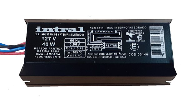REATOR CONVENCIONAL 1X40WX127V INTRAL