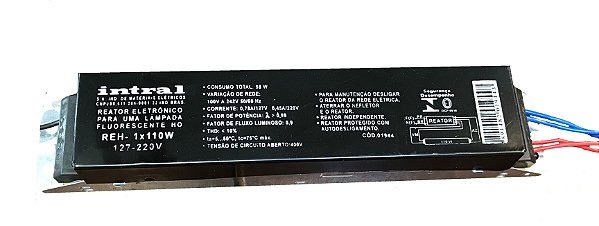 REATOR ELETRÔNICO 1X110/127 220/50 PRETO