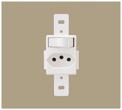 MÓDULO FAME BLANC INTERRUPTOR SIMPLES MAIS TOMADA 10A