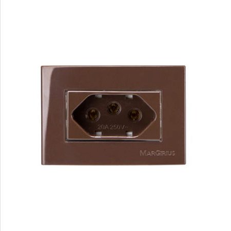 CONJUNTO 1 TOMADA 2P+T 20A PARA MÓVEL MARROM SLEEK