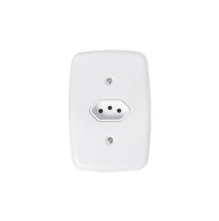 CONJUNTO PLUZIE BRANCO 4X2 TOMADA 20A COM PLACA
