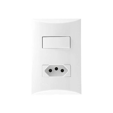 CONJUNTO BRAVA 4X2 INTERRUPTOR PARALELO MAIS TOMADA 10A
