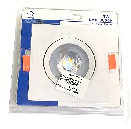 SPOT LED EMBUTIR QUADRADO 5W BC BRANCO QUENTE UPLED