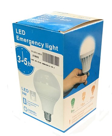 LÂMPADA LED BULBO EMERGÊNCIA 9W A90