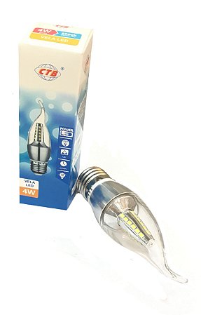 LÂMPADA VELA LED BRANCO QUENTE E27 4W 6500K CTB