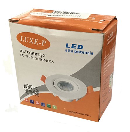 SPOT LED REDONDO EMBUTIR 3W BRANCO FRIO LUXE-P